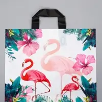 Пакет с петлевой ручкой "Фламинго" светлый 35 х 30 х 8, см, 60 мкм