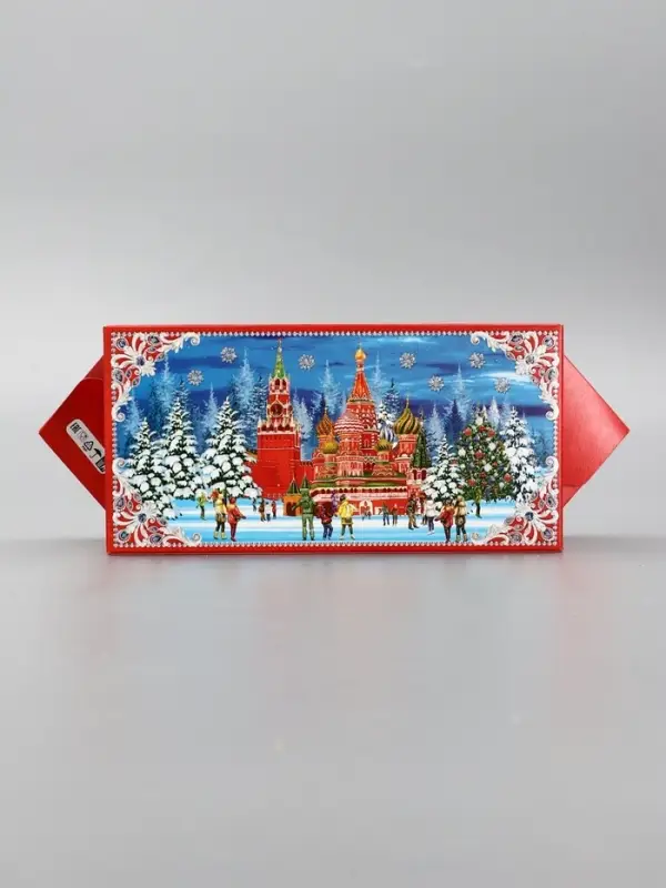 Подарочная новогодняя коробка «Кремль» конфета красная, 20×10×6 см Подарочная новогодняя коробка «Кремль» конфета красная, 20×10×6 см