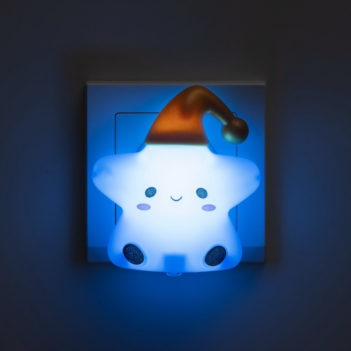 Ночник «Звездочка в колпаке» 1Вт LED синий 6,5х8х8,5см