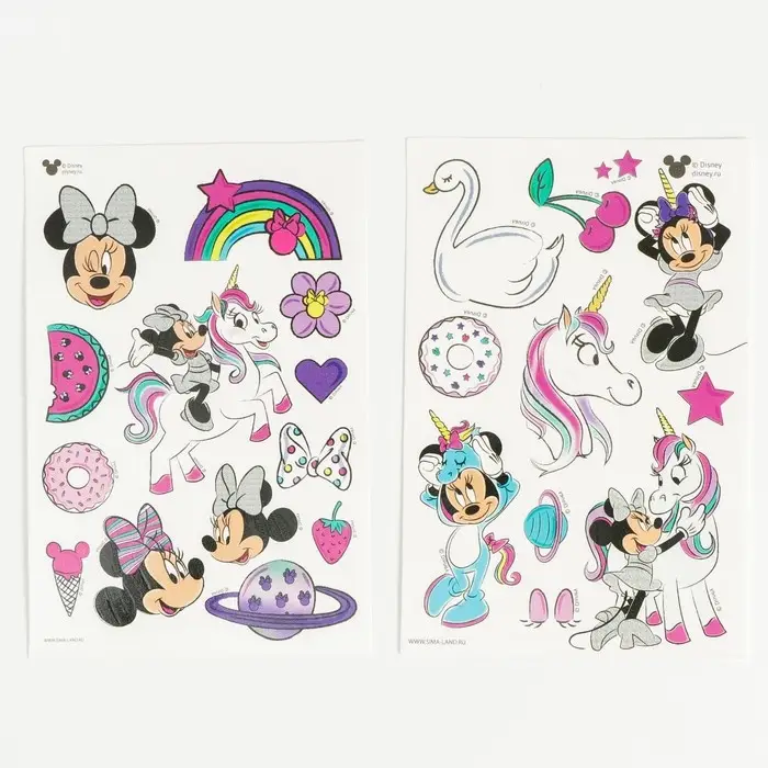 Набор детских татуировок с ободком «Минни Маус и единорог» Набор детских татуировок с ободком «Минни Маус и единорог»