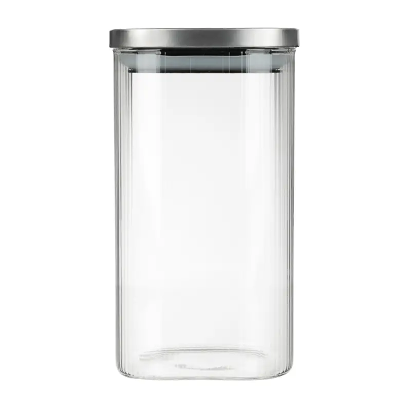 VETTA Рельеф Банка для хранения с металлической крышкой 1400мл, 18х10см, стекло