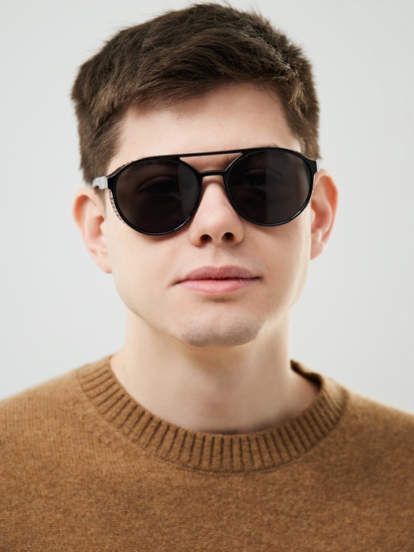 Очки солнцезащитные мужские, uv 400, ширина 14 см, дужка 13.1 см, линза 5.5 х 5 см