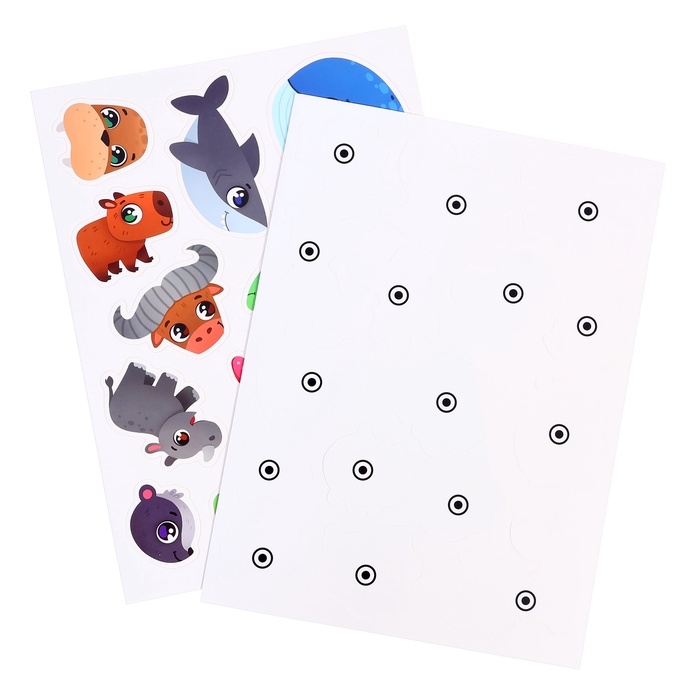 Книга с липучками большая «Изучаем животных», 130 липучек, 2+ Книга с липучками большая «Изучаем животных», 130 липучек, 2+