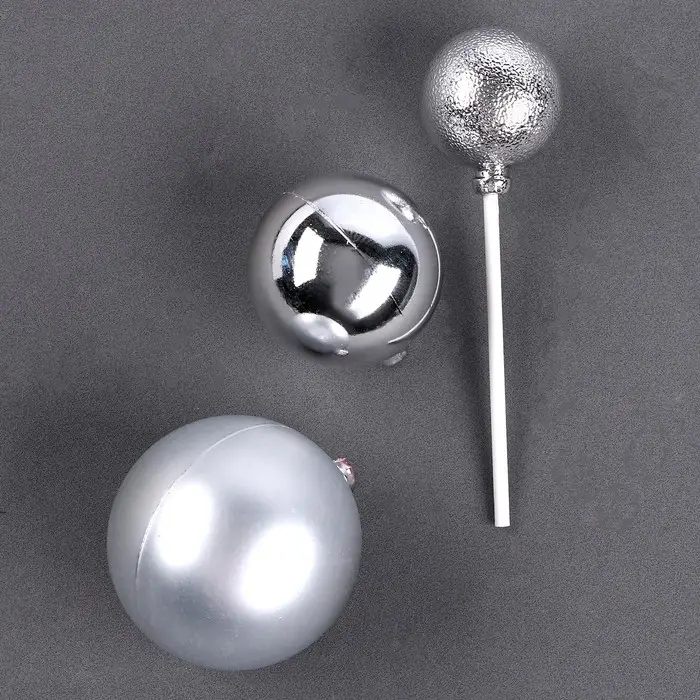 Топпер для торта &laquo;Шары&raquo;, серебряный