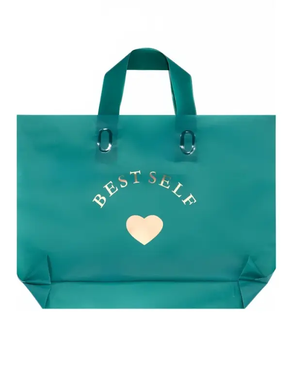 Пакет с петлевой ручкой зеленый 34 х 25 х 8 см  80 мкм Пакет с петлевой ручкой зеленый 34 х 25 х 8 см  80 мкм