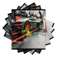 Тетрадь 24 листа в клетку ErichKrause Adrenaline Speed, обложка мелованный картон, блок офсет 100% белизна, МИКС