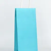 Пакет крафт под бутылку, «Лазурный», 14×8×32 см