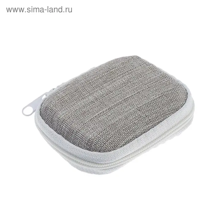 Футляр для наушников Luazon, прямоугольный, 8&times;6&times;3 см, материал верха: ткань, серый