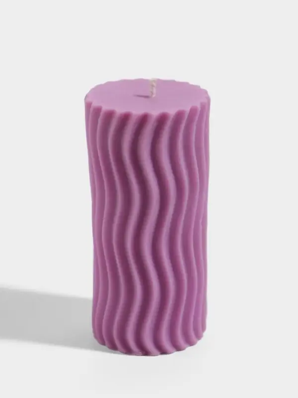 Свеча &laquo;Волны&raquo;, 6&times;6&times;12 см, соевый воск, МИКС