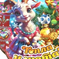 Магнит новогодний подкова 2027 &laquo;Тепла и уюта!&raquo; d=7.7 см