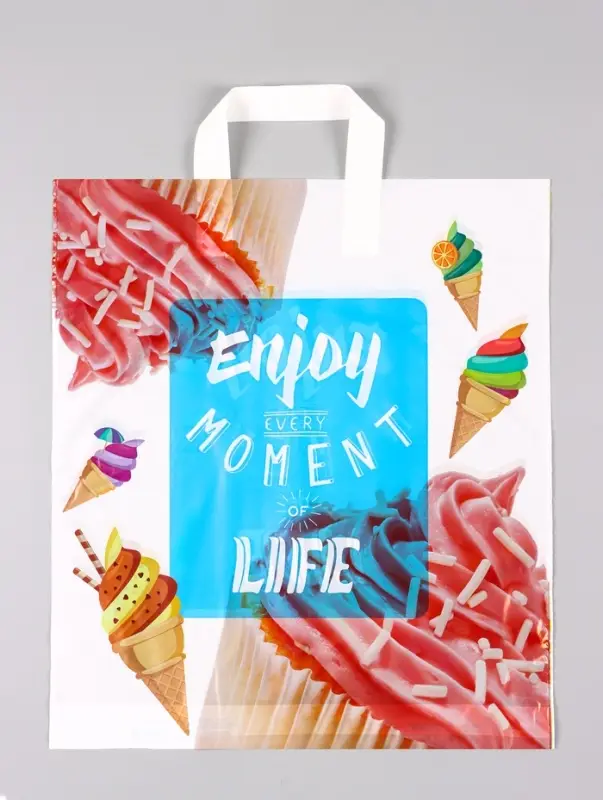 Пакет &laquo;Сладкая жизнь&raquo;, полиэтиленовый с петлевой ручкой, 38&times;42 + 3 см, 37 мкм