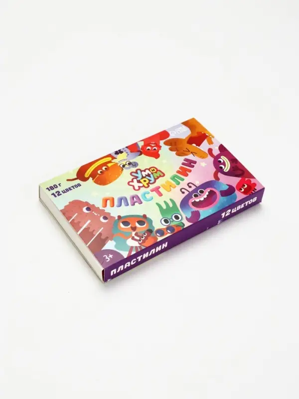 УМ И ХРУМ Пластилин 12 цветов, 180 г