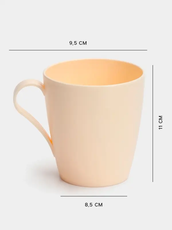 Кружка пластиковая &laquo;Нова&raquo;, 400 мл, d=8.5 см, h=9.5 см, МИКС