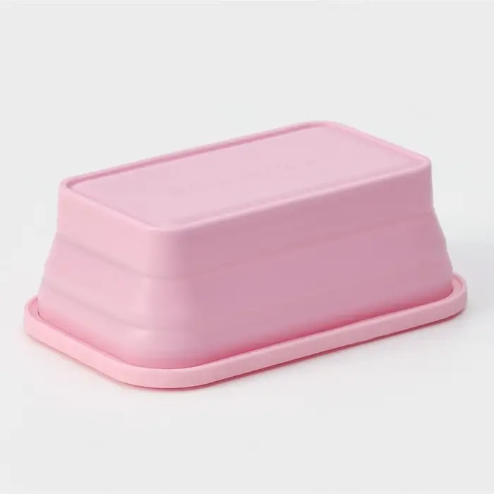 Контейнер складной с крышкой Доляна «Коста», 500 мл, 16×10×6 см, цвет розовый Контейнер складной с крышкой Доляна «Коста», 500 мл, 16×10×6 см, цвет розовый