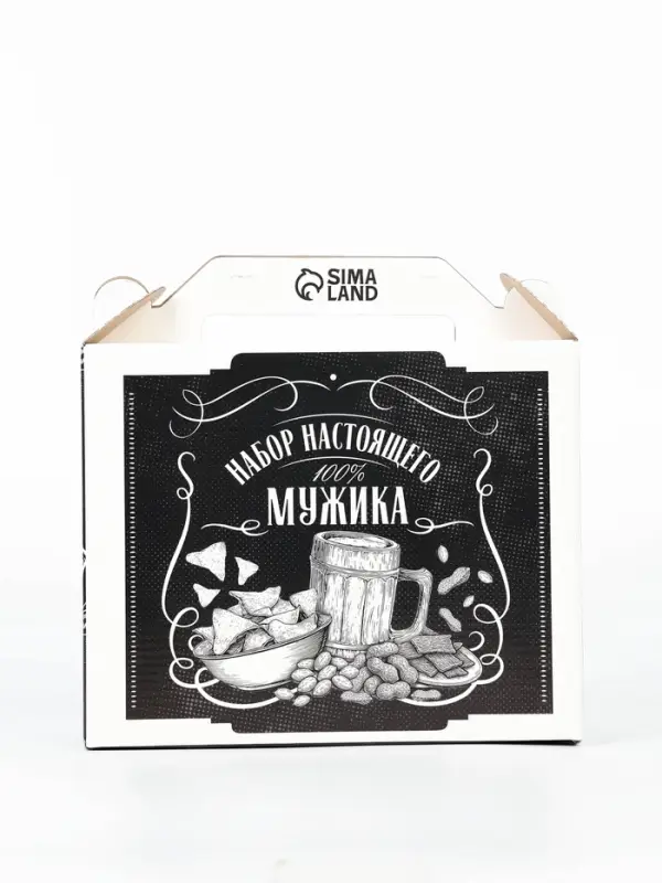 Чипсы мясные сыровяленые 50гр, Мужской гифтбокс  "Для настоящего мужика"