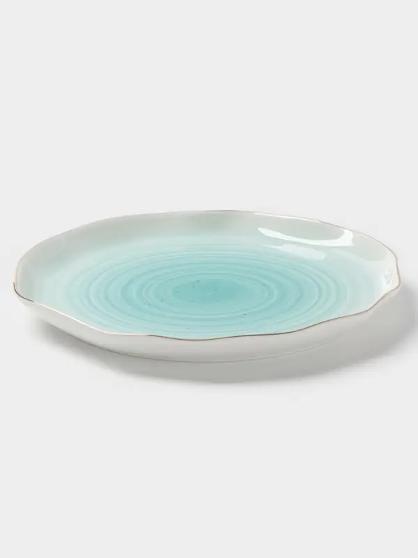 Тарелка пирожковая Доляна &laquo;Млечный путь&raquo;, d=19 см, фарфор, бирюзовая