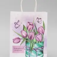 Пакет крафтовый &laquo;Хорошего настроения&raquo;, 25&times;22&times;11 см