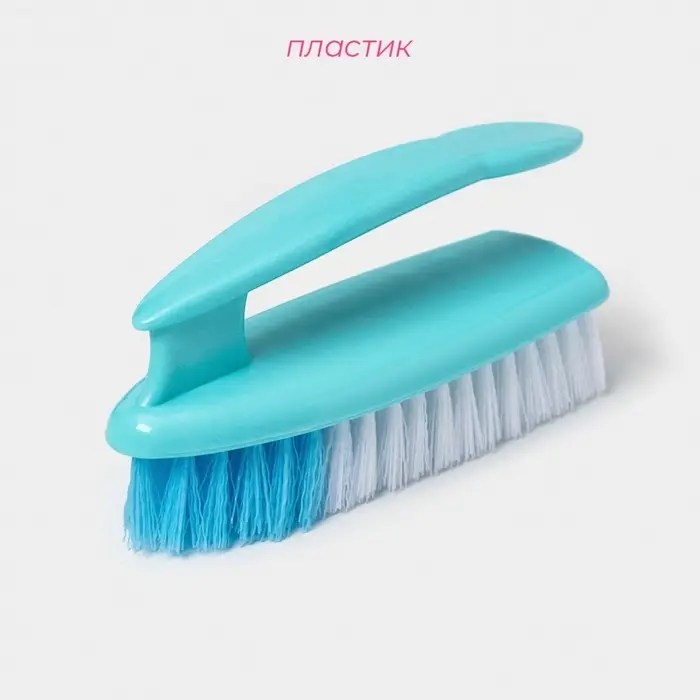 Щётка утюжок для уборки &laquo;Дельта&raquo;, с ручкой, жёсткая щетина, пластик, 15&times;5.5&times;7.5 см, МИКС