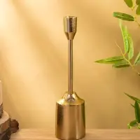 Подсвечник "Доблесть" золотой алюминий 8х8х30 см