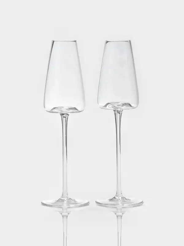 Бокалы для шампанского Magistro &laquo;Амьен&raquo;, 250 мл, h=26 см, набор 2 шт., стекло, прозрачные