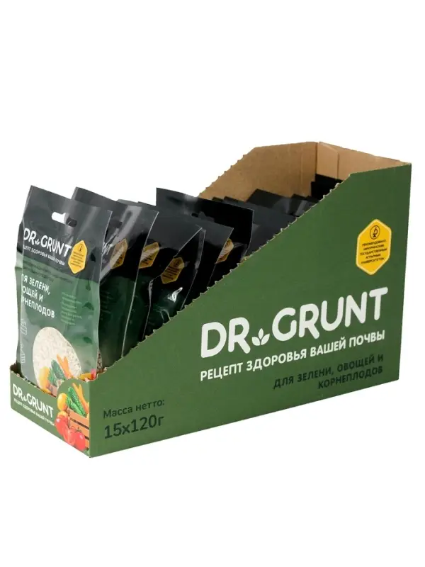 Удобрение минеральное для зелени, овощей, корнеплодов, Dr.Grunt, шоу-бокс, 15 саше Удобрение минеральное для зелени, овощей, корнеплодов, Dr.Grunt, шоу-бокс, 15 саше