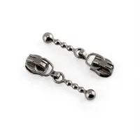 Бегунок для молнии &laquo;Спираль&raquo;, №3, декоративный, 10 шт., цвет чёрный никель