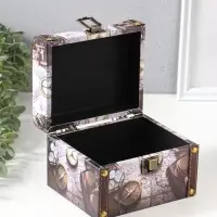 Шкатулка дерево "Карта и компас" набор 3 шт 8,5х12х8,5 12,5х15х11,5 18х15,5х13 см