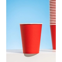 Стакан одноразовый бум 1-сл. d-90мм 300мл красный КОМУС 50шт/уп