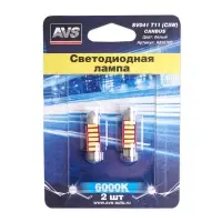 SV041 T11/белый/ (SV8,5) CANBUS 6 SMD 7020 36мм 12V., блистер 2 шт