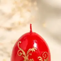 Свеча декоративная "Пасхальное яйцо вензельное" 4,5х10 см, 85 гр