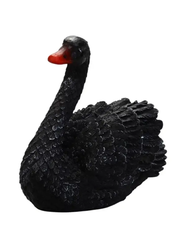Садовая фигура 46 х 20 х 19 см полистоун Лебедь средний (чёрный)