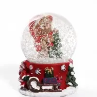 Снежный шар &laquo;Миша в новогоднем колпаке у ёлки&raquo;, d=4.5 см, 4.5&times;4.5&times;6.5 см