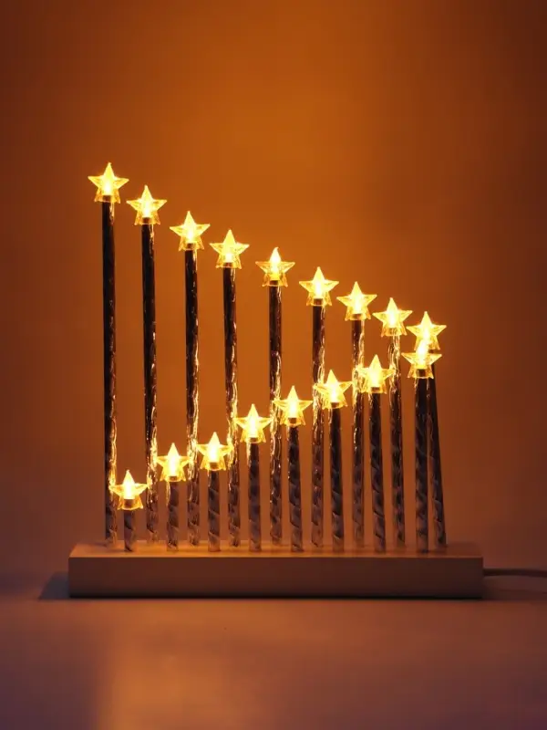 Фигура светодиодная "Лесенка звезд" 3,8х27,5х27,5 см, 17 свечей LED мод. LN1457