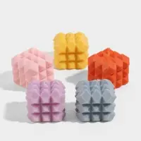 Свеча &laquo;Ромбики&raquo;, 6&times;6&times;6 см, соевый воск, МИКС
