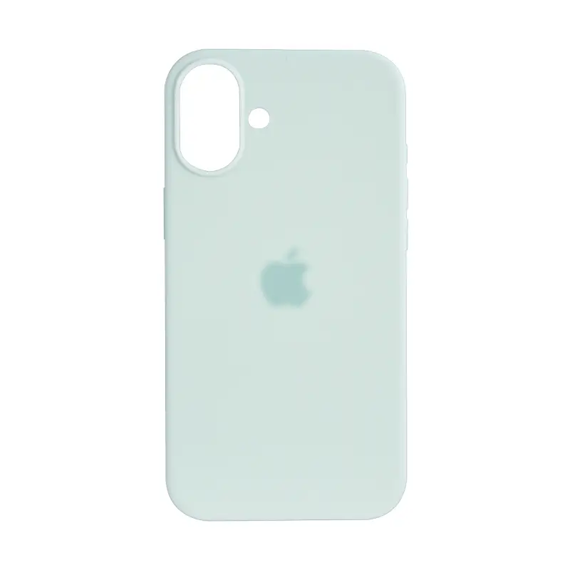 Чехол iPh 16 Plus Silicon Case 100% ORG Aquamarine (MagSafe + анимация NFC) c LOGO