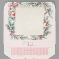 Коробка подарочная новогодняя, складная 20&times;20&times;4 см &laquo;Еловый венок&raquo;