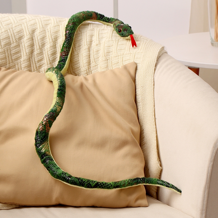 Мягкая игрушка «Змея», 98 см, цвет зелёный Мягкая игрушка «Змея», 98 см, цвет зелёный