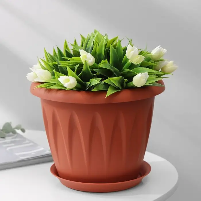Горшок с поддоном «Алиция», 2,6 л, цвет терракотовый Горшок с поддоном «Алиция», 2,6 л, цвет терракотовый