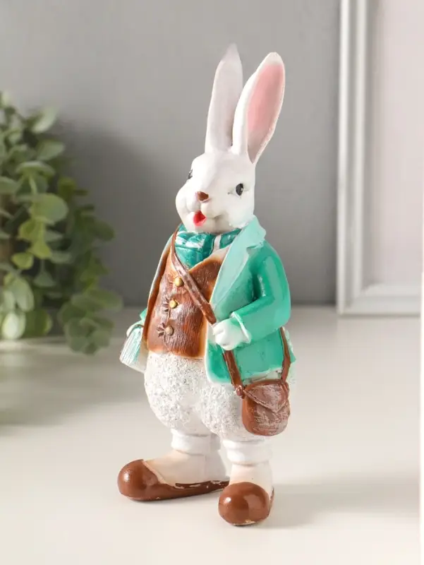 Фигура "Кролик джентельмен с книжкой" 21,5х10,5 см