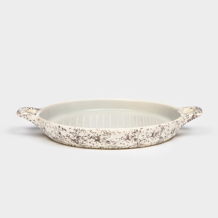 Форма для запекания керамическая Форма для запекания керамическая "Круглая", серая, 1 сорт, Иран