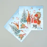 Салфетки бумажные трёхслойные «Дед мороз с друзьями», 33х33, 20шт