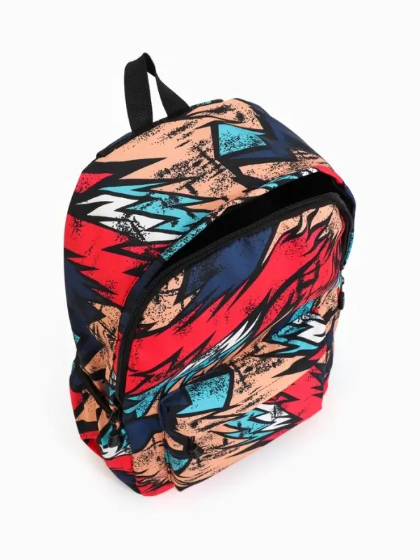 Рюкзак школьный &laquo;Абстракция&raquo; с карманами, 30&times;13&times;42 см, красный