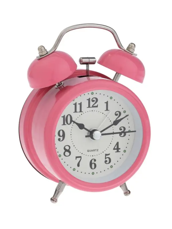 Часы - будильник настольные Часы - будильник настольные "Классика", дискретный ход, 12 х 8.5 см, АА, розовые