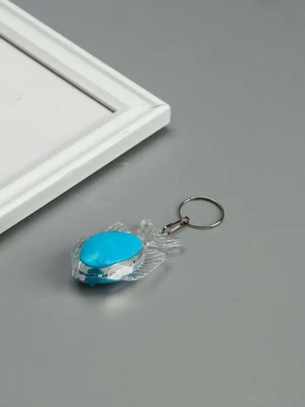 Фонарик брелок для ключей на кольце &laquo;Рыбка&raquo;, 1 режим, 2&times;AG13, 3.5&times;5.5 см, МИКС