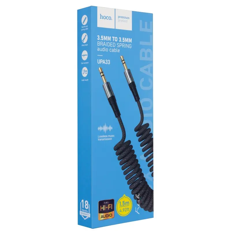 Кабель AUX 1,5M UPA33 HOCO черный