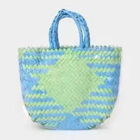 Сумка плетёная, 30&times;10&times;33 см, пластик, голубая