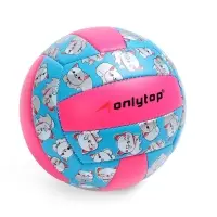 Волейбольный мяч ONLYTOP &laquo;Кошечка&raquo;, машинная сшивка, 18 панелей, р. 2, PVC