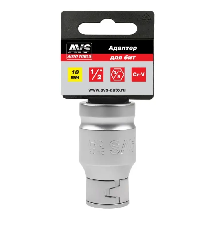 Адаптер для бит F1/2"DR*F3/8"HEX AVS BH38