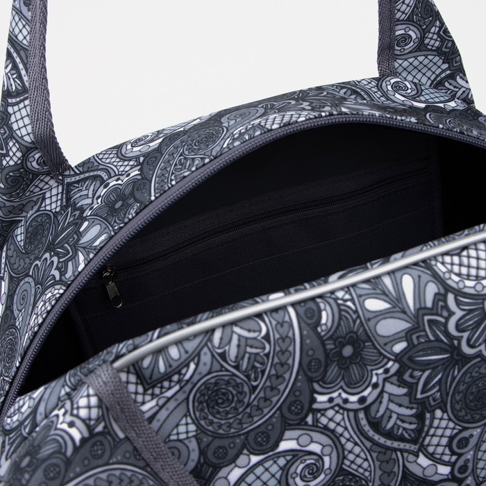 Сумка дорожная женская на молнии, держатель для чемодана, цвет серый Сумка дорожная женская на молнии, держатель для чемодана, цвет серый