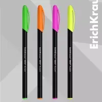 Ручка шариковая ErichKrause. Neo Accent, синий стержень, узел 0.7 мм, МИКС